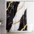 thumbnail image 1 of Shower Curtain, Retro Black Gold Marble Texture Waterproof Shower Curtain Set with Hooks for Bathroom Showers,Stalls and Bathtubs,72x84In Abstract Cracks Art, 1 of 9
