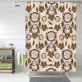 thumbnail image 1 of Shower Curtain, Retro Dreamcatcher Waterproof Fabric Plastic Shower Curtain, Drying Fast Bathroom Curtain with 9 Buttonholes, Ruffle Shower Curtain 60x72in, 1 of 8