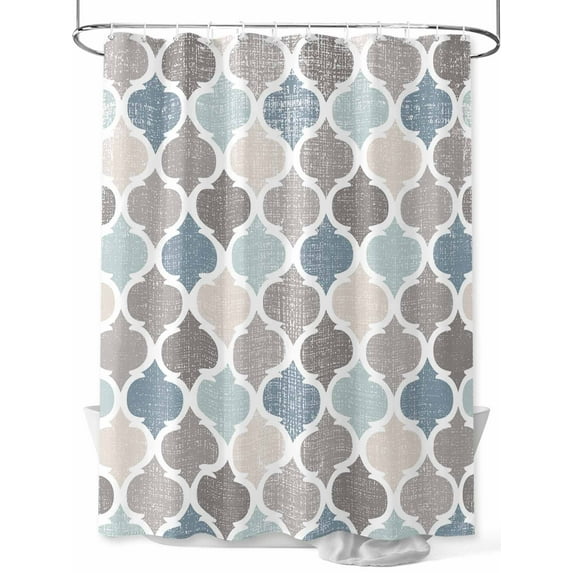 Shower Curtain Retro Moroccan Design Shower Curtains for Bathroom, Waterproof Polyester Shower Curtain Set with Hooks, Standard Size 66" x 72" Geometric Pattern