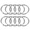 thumbnail image 1 of Shower Curtain Rings, 12 pack Carbon Steel Round Snap Shower Curtain Hooks, 1 Inch Binder Rings (Silver), 1 of 5