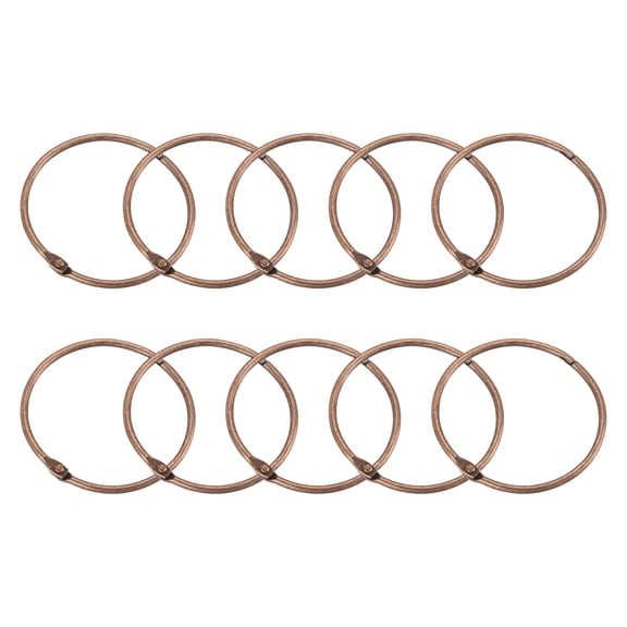 Uxcell Shower Curtain Rings,12 pack Carbon Steel Round Snap Shower Curtain Hooks, 2.95 inch Loose Leaf Binder Rings Copper