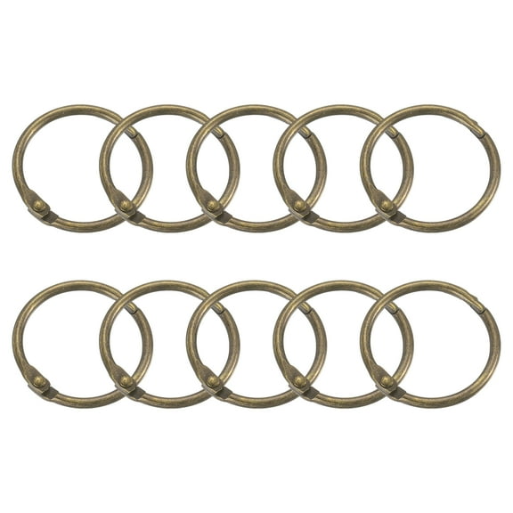 Shower Curtain Rings,15pcs - 1 Inch Loose Leaf Binder Rings for Shower Curtain Rods (Bronze)
