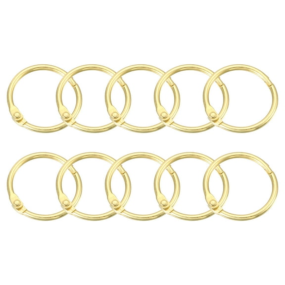 Shower Curtain Rings,15pcs - 1 Inch Loose Leaf Binder Rings for Shower Curtain Rods (Gold)