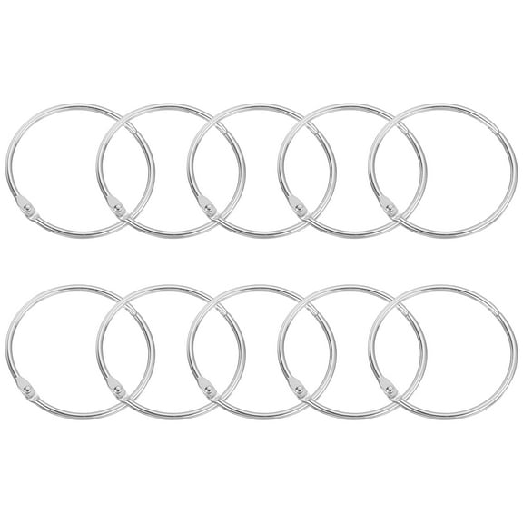 Shower Curtain Rings,15pcs - Carbon Steel Round Snap Shower Curtain Hooks, 3 Inch Loose Leaf Binder Rings (Silver)