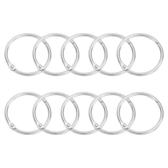 Shower Curtain Rings,20pcs - Carbon Steel Round Snap Shower Curtain Hooks, 1.5 Inch Loose Leaf Binder Rings (Silver)