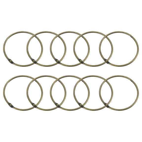 Shower Curtain Rings,20pcs - Carbon Steel Round Snap Shower Curtain Hooks, 2.4 Inch Loose Leaf Binder Rings (Bronze)