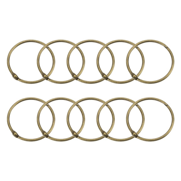 Shower Curtain Rings,20pcs - Carbon Steel Round Snap Shower Curtain Hooks, 2 Inch Loose Leaf Binder Rings (Bronze)