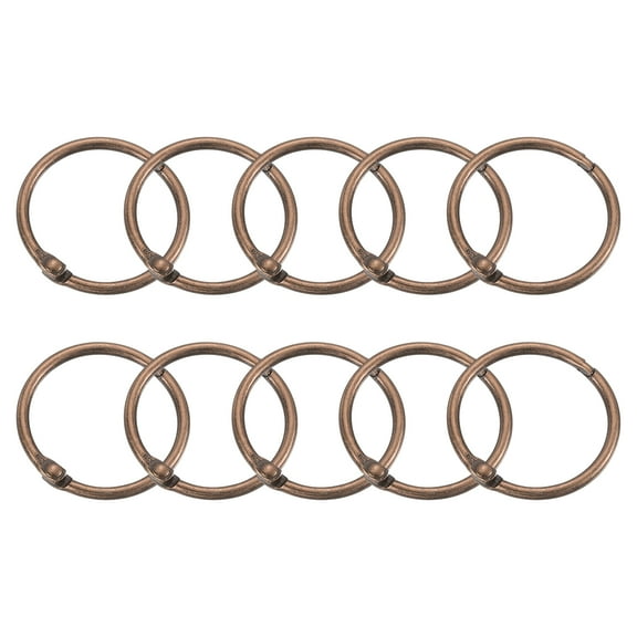 Shower Curtain Rings,24pcs - Carbon Steel Round Snap Shower Curtain Hooks, 1.22 Inch Loose Leaf Binder Rings (Copper)
