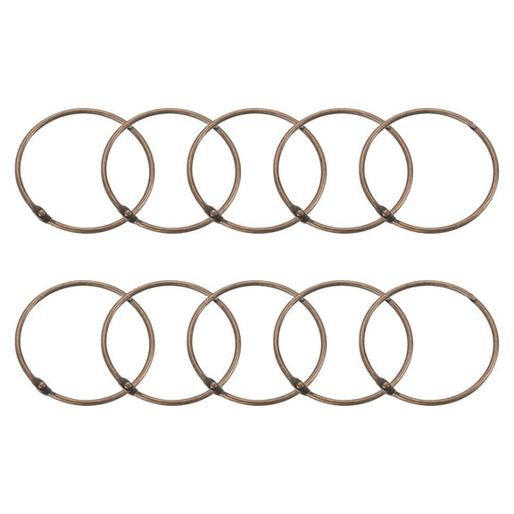 Shower Curtain Rings,24pcs - Carbon Steel Round Snap Shower Curtain Hooks, 2.4 Inch Loose Leaf Binder Rings (Copper)
