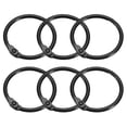 thumbnail image 1 of Uxcell Shower Curtain Rings, 6 pack Carbon Steel Round Snap Shower Curtain Hooks Black, 1.5 inch, 1 of 5