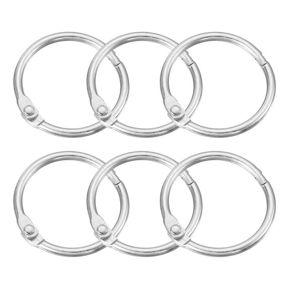 Uxcell Shower Curtain Rings, 6 pack Carbon Steel Round Snap Shower Curtain Hooks Silver, 0.98 inch