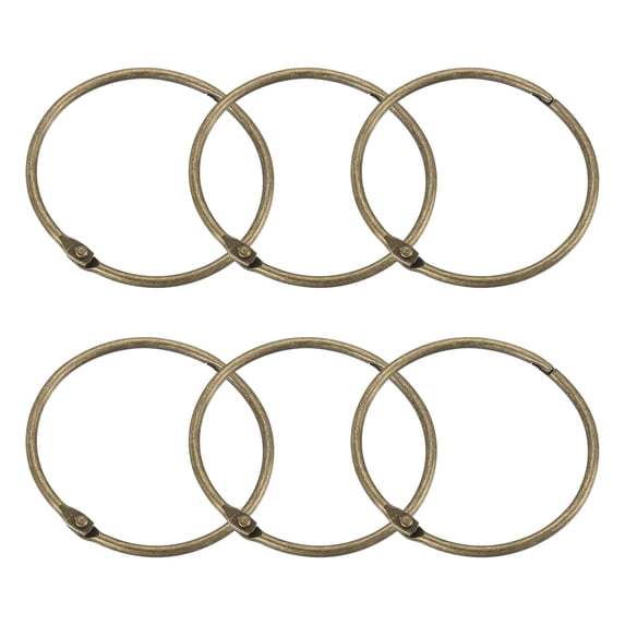 Uxcell Shower Curtain Rings, 6 pack Carbon Steel Round Snap Shower Curtain Hooks Bronze, 2.95 inch
