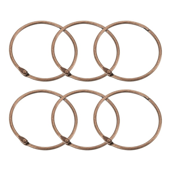 Uxcell Shower Curtain Rings, 6 pack Carbon Steel Round Snap Shower Curtain Hooks Copper, 2.95 inch