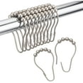 thumbnail image 1 of Shower Curtain Rings, Rust-Resistant Metal Shower Hooks Ring Shower Rings for Curtain Rolling Shower Curtain Hooks for Bathroom Shower Rod Shower Curtain Hangers -Set of 12-Matte Nickel, 1 of 5