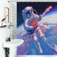 thumbnail image 1 of Shower Curtain Rock Music In Space Polyester Waterproof Home Ration Curtain With Hook, 1 of 4