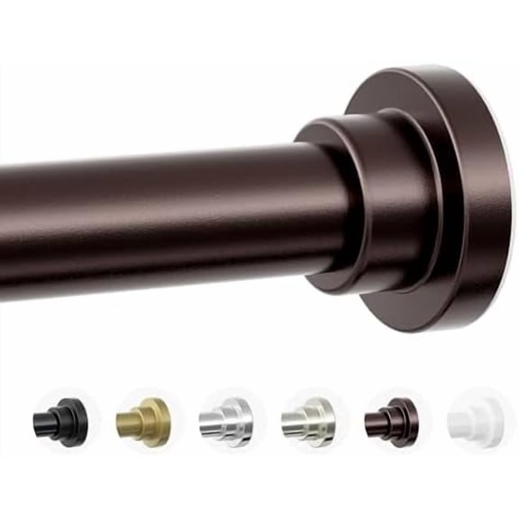 Shower Curtain Rod, 1" Diameter Heavy Duty Tension Shower Rod, Non Slip Adjustable 28-102 inch No Drilling Shower Curtain Rods Spring Tension For Bathroom, Shower Stall, No Rust, Bronze