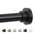 thumbnail image 1 of Shower Curtain Rod  1" Diameter Heavy Duty Tension Non Slip Adjustable 28-74 Inch No Drilling Rods Spring For Bathroom Stall Rust Black, 1 of 7