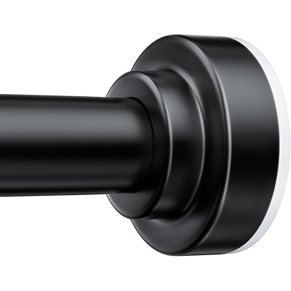 Shower Curtain Rod, 27-76 inch Adjustable Spring Tension Curtain Rod, Never Rust Anti-Slip Shower Curtain Rod for Bathroom, No Drilling, Never Collapse, Easy to Use, Black