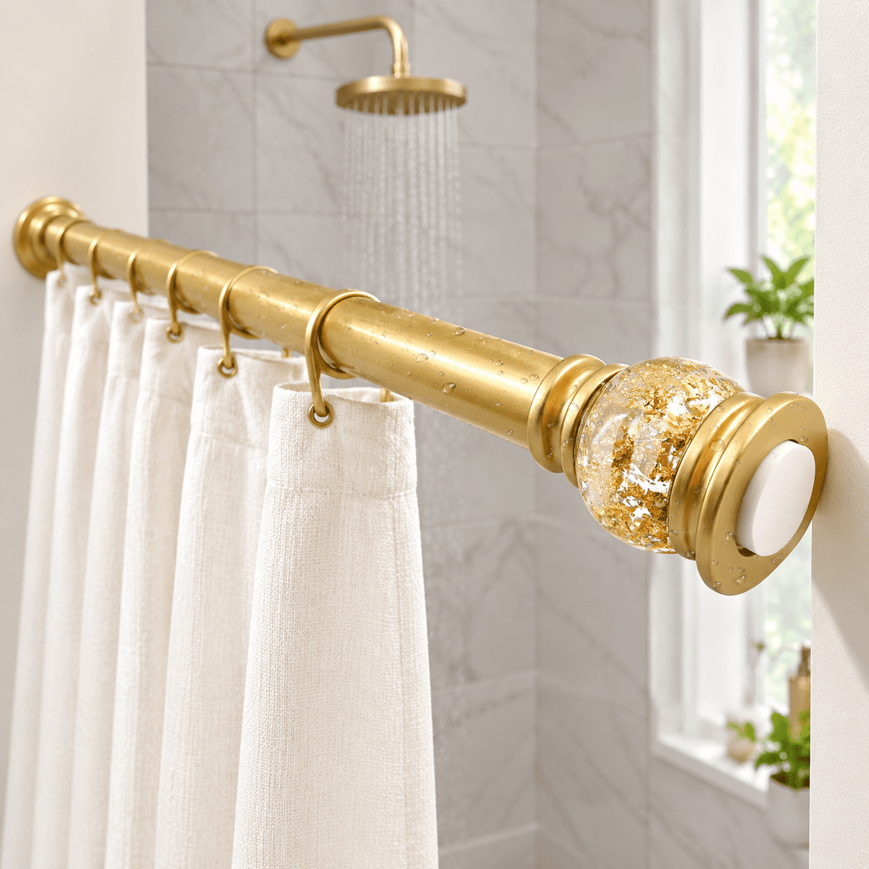 Window Spring Rods Shower Curtain Rod 27 To 86 Inch 1 Diameter For Bathroom No Drilling ...