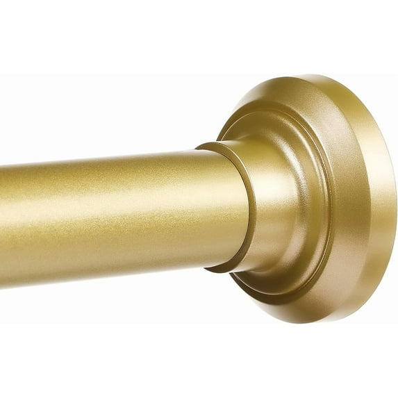 Shower Curtain Rod 30 to 64 Inches, Stainless Steel Adjustable Spring Tension Rods No Drill for Bathroom, Closet, Window, Room Divider, Never Rust, Non Slip, Gold