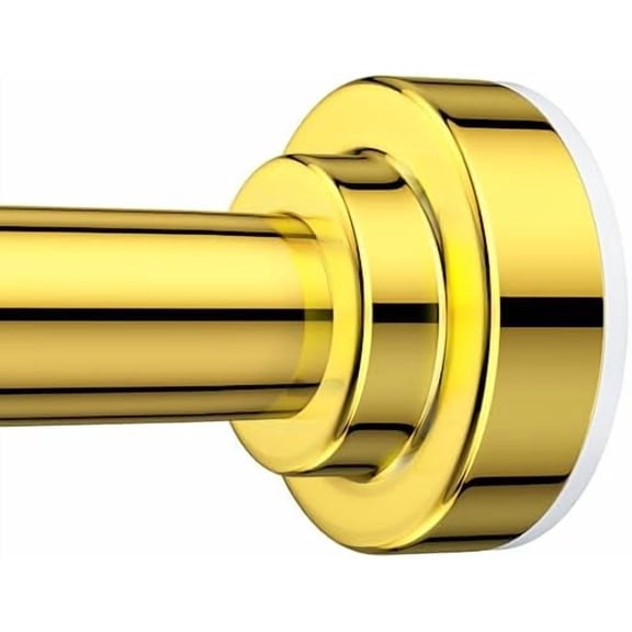 Shower Curtain Rod, 32-43 inch Adjustable Spring Tension Curtain Rod, Never Rust Anti-Slip Shower Curtain Rod for Bathroom, No Drilling, Never Collapse, Easy to Use, Gold