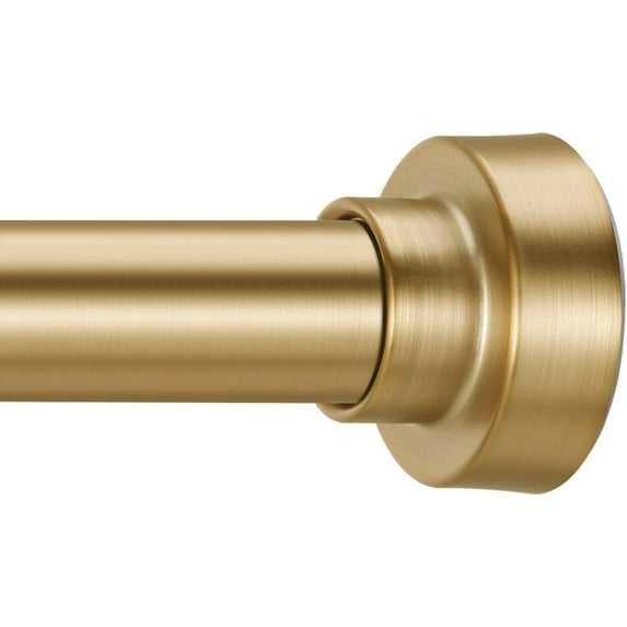 Shower Curtain Rod 34-82 Inches (2.8-6.8ft) Adjustable Spring Shower Rod No Drilling, Non-Slip, Never Rust, Stainless Steel, Suitable for Bathroom Window Living room, Gold