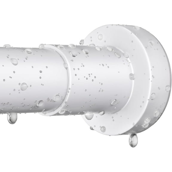 Shower Curtain Rod 36-84 Inches (3-7ft) Non Rust Adjustable White Shower Rod Spring Tension Non Slip No Drilling Stainless Steel Shower Rods for Bathroom Window