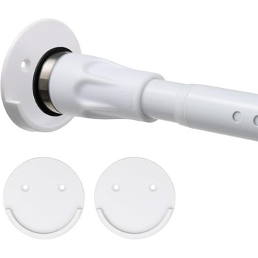 LCOKEIY Tension Shower Curtain Rod, 42-87 inch Adjustable Shower Curtain Rod No Drilling for Bathroom Closet, White