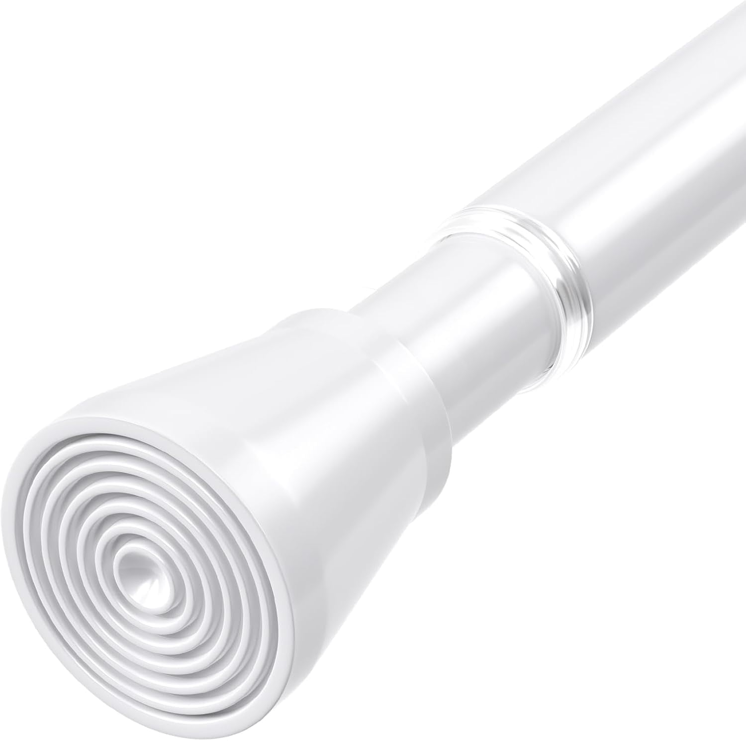 Shower Curtain Rod 44-77 inch Tension Rod White Adjustable Non-Slip No