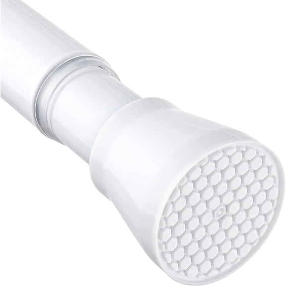 Shower Curtain Rod 45-77 Inch White Shower Rod 7/8" Tension Curtain Rod Adjustable Curtain Rods No Drilling Shower Tension Rod Shower Curtain Tension Rod for Bathroom Windows Doorways