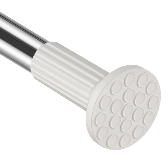 Shower Curtain Rod 51-168 In Long Outdoor Tension Curtain Rod for Patio, Adjustable Curtain Rod No Drilling, Spring Tension Rod for Bathroom Window Easy to Install No Rust, Stainless Steel, White