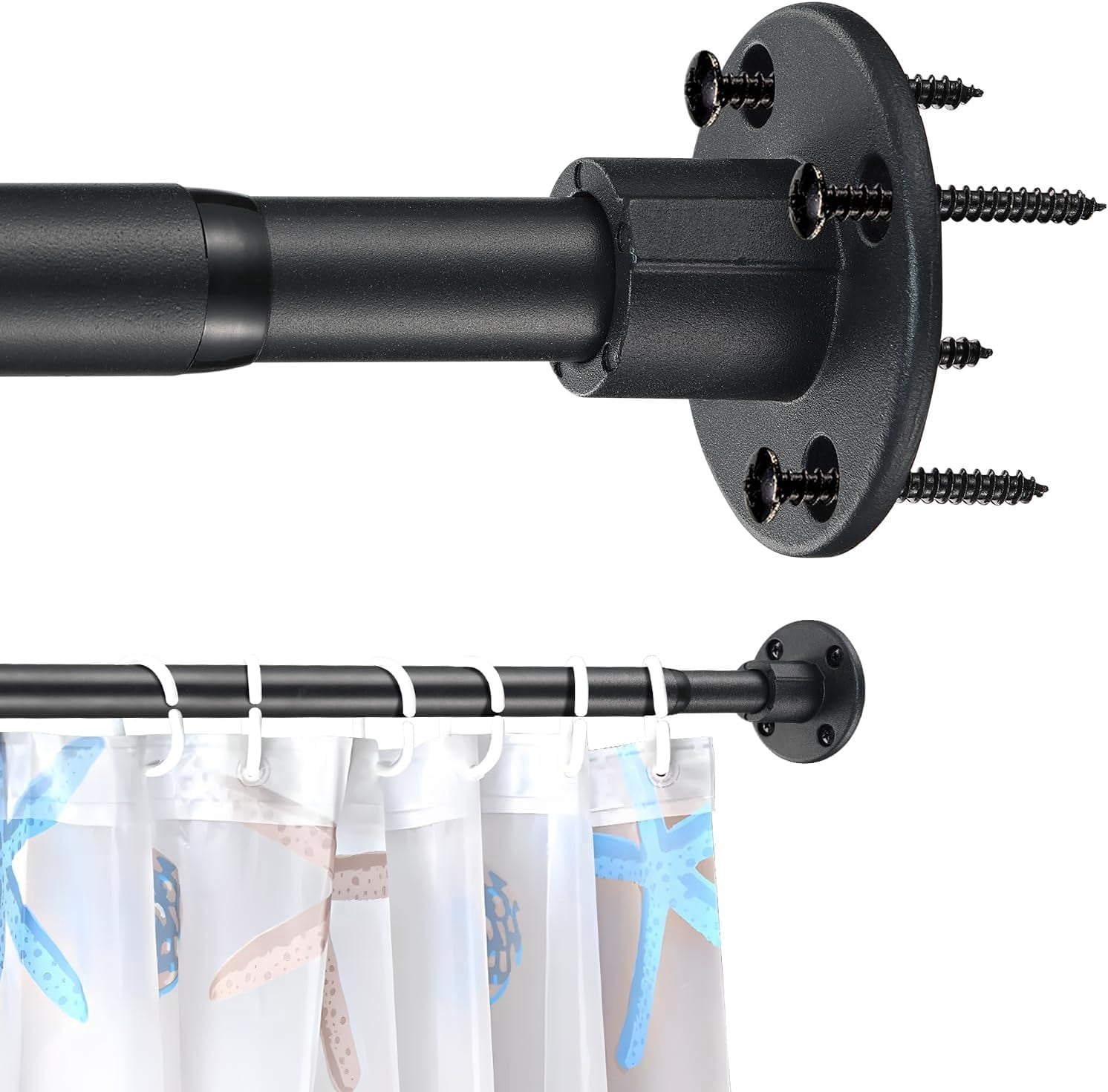 Shower Curtain Rod，Adjustable Heavy Duty Shower Rods for Bathroom Wall ...