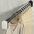 Shower Curtain Rod,Adjustable Matte Black Spring Tension Stainless