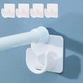thumbnail image 1 of Shower Curtain Rod Holder - 4 Pack Curtain Rod Bracket No Drilling, Multifunction U Shape ABS Plastic Shower Rod Retainer for Bathroom Bedroom (Shower Curtain Rod Not Included), 1 of 8