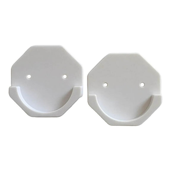 Shower Curtain Rod Holder Wall Mount Tension Holder Pole Hanger Holder Fixing Hooks Clothes Rail Bracket for Wardrobe Bathroom Home Hexagon White