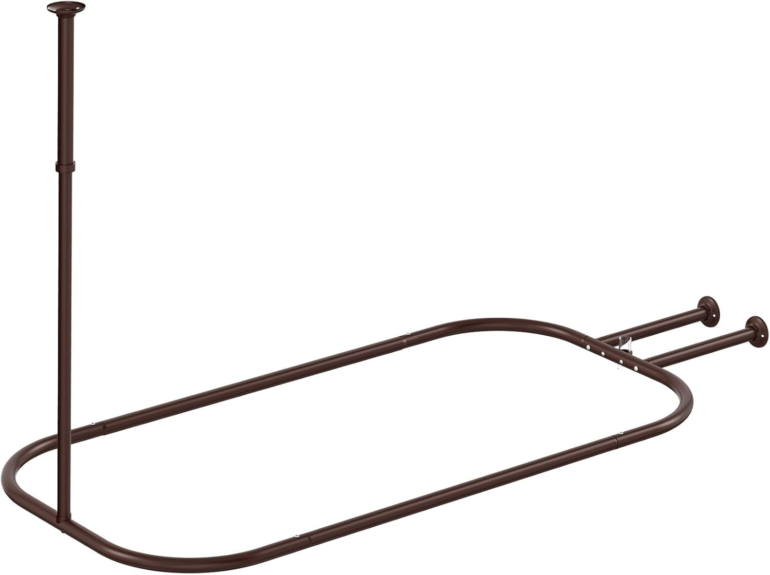 Shower Curtain Rod Hoop Square Shape Bathroom Heavy Duty No Rust Oval