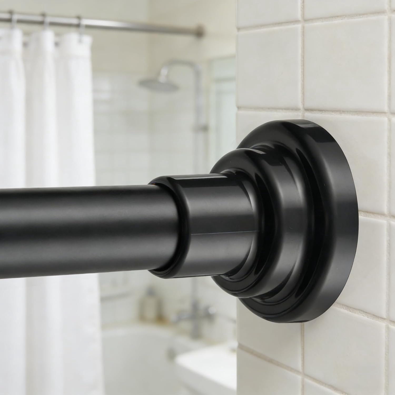 Shower Curtain Rod Non-Threaded Surface Quiet - 1