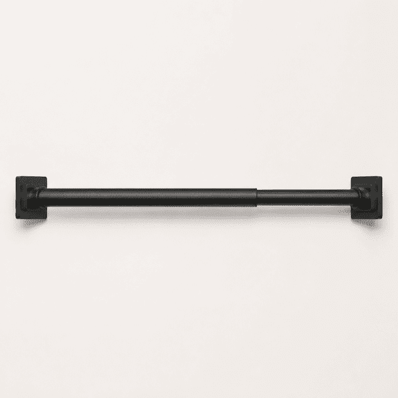 Shower Curtain Rod Square End Adjustable Matte Black No Drilling Stainless Steel for Shower Stall RV Closet