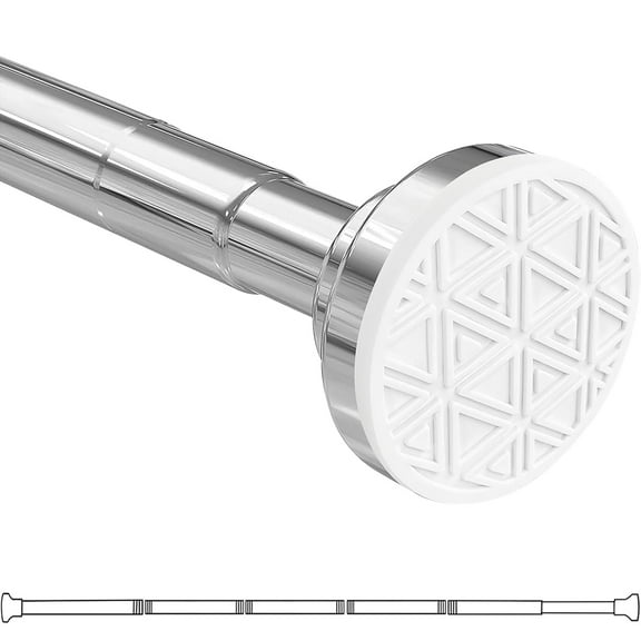 Shower Curtain Rod extendable(18-78Inch), Splice mounting design, Non-Slip, Never Rust, Tension Curtain Rod, No Drilling, 304 Stainless Steel, Never Collapse, for Bathroom, Kitchen, Garderobe