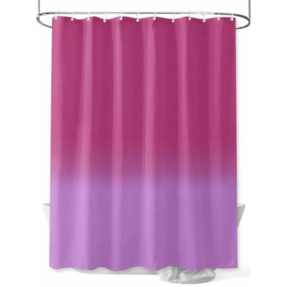 Shower Curtain Rose Pink Ombre Bathroom Curtains with Hooks, Waterproof Fabric Gradient Gradual Color Bath Shower Curtains Set for Bathroom Bathtubs Decor 72x72 Inch