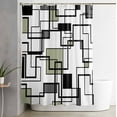thumbnail image 1 of Shower Curtain, Sage Green Color Block Waterproof Shower Curtain Set with Hooks for Bathroom Showers,Stalls and Bathtubs,72x84In Black Stripe Abstract Geometric, 1 of 9