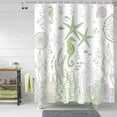 thumbnail image 1 of Shower Curtain Sage Green Coral Shower Curtains for Bathroom Decor Starfish Seahorse Shell Shower Curtain Sets with Hooks Waterproof Fabric Bath Curtain Small Stall 36" X 72", 1 of 6
