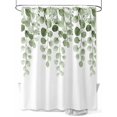 thumbnail image 1 of Shower Curtain Sage Green Eucalyptus Leaf Bathroom Curtains with Hooks, Waterproof Fabric Leaves Branch Bath Shower Curtains Set for Bathroom Bathtubs Decor 36x72 Inch, 1 of 8