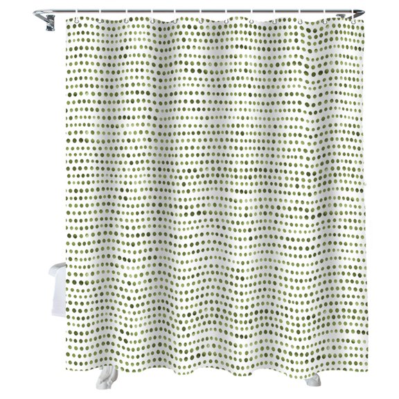 Shower Curtain Sage Green Micro Dots Bathroom Curtains with Hooks, Waterproof Fabric Modern Abstract Linear Rows Bath Shower Curtains Set for Bathroom Bathtubs Decor 36x72 Inch
