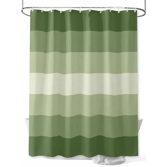 Shower Curtain Sage Green Shower Curtains for Bathroom, Waterproof Polyester Shower Curtain Set with Hooks, Extra Long 72" x 78" Gradient Stripes Modern