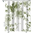 thumbnail image 1 of Shower Curtain Sage Green Watercolor Shower Curtains for Bathroom Decor Flower Floral Leaves Shower Curtain Sets with Hooks Waterproof Fabric Bath Curtain Standard 72" X 72", 1 of 3