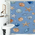 thumbnail image 1 of Shower Curtain Seashells And Starfish Pattern Bathroom Waterproof Polyester Home Ration Curtain With Hook, 1 of 4