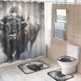 thumbnail image 1 of Shower Curtain Set 4 Piece for Bathroom Decoration, Fun Dog Vacation Bathroom Sets with 1 Fabric Shower Curtain and 3 Non-Slip Bathroom Rugs Accessories with Hooks, 1 of 8