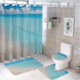 thumbnail image 1 of Shower Curtain Set 4 Piece include Shower Curtain and Rugs and Non Slip U Shaped Toilet Rugs Luxury Bathroom Decor Beautiful Beach, 1 of 5