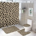 thumbnail image 1 of Shower Curtain Set 4 Piece include Shower Curtain and Rugs and Non Slip U Shaped Toilet Rugs Luxury Bathroom Decor Beige Background, 1 of 5